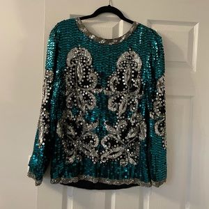 Three Flaggs vintage top sequin